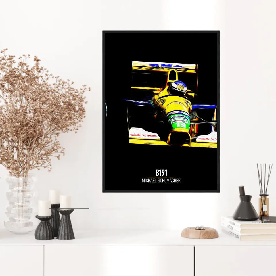 Affiche ou Tableau Benetton B191 Michael Schumacher Formule 1