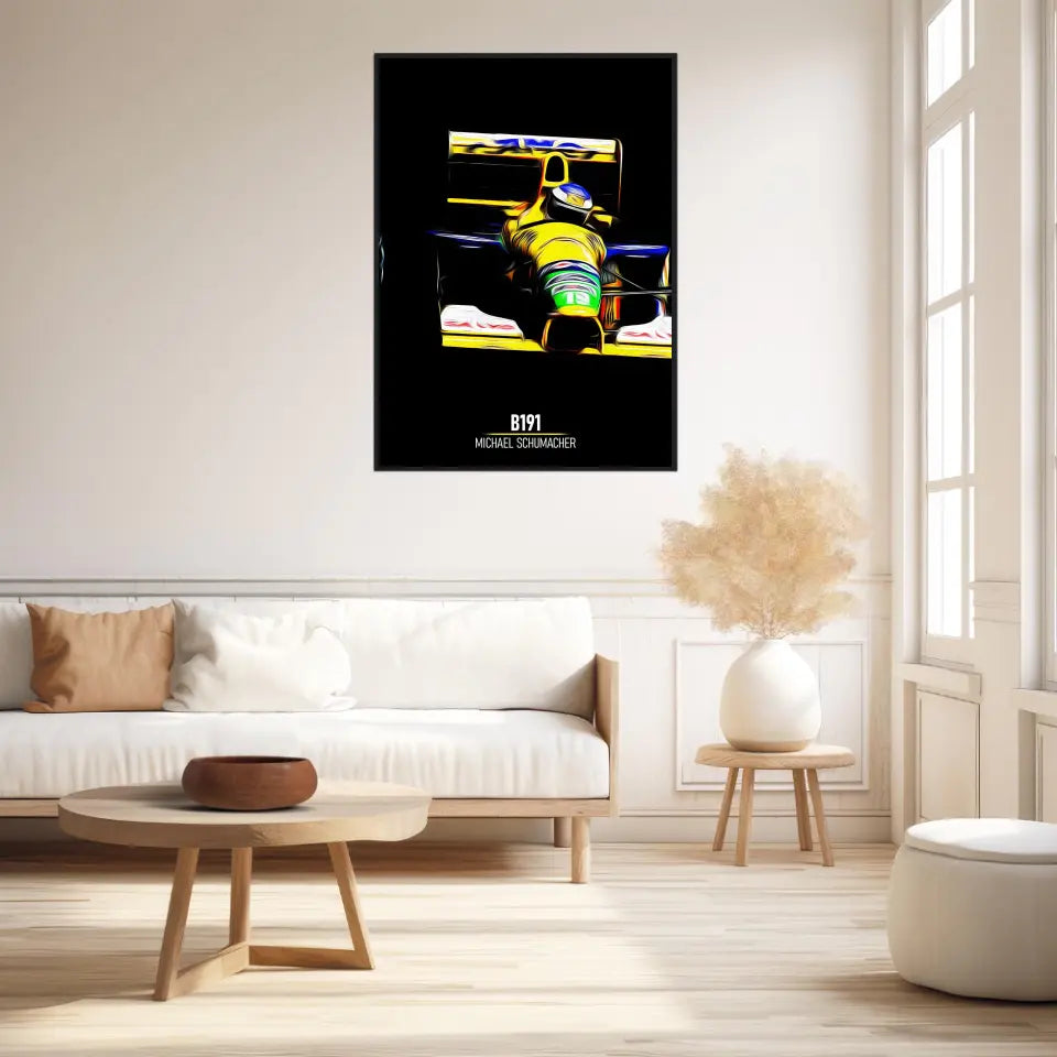 Affiche ou Tableau Benetton B191 Michael Schumacher Formule 1