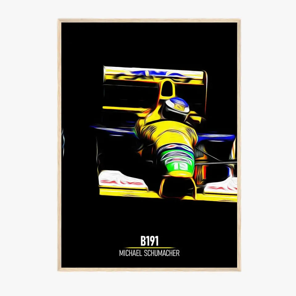 Affiche ou Tableau Benetton B191 Michael Schumacher Formule 1