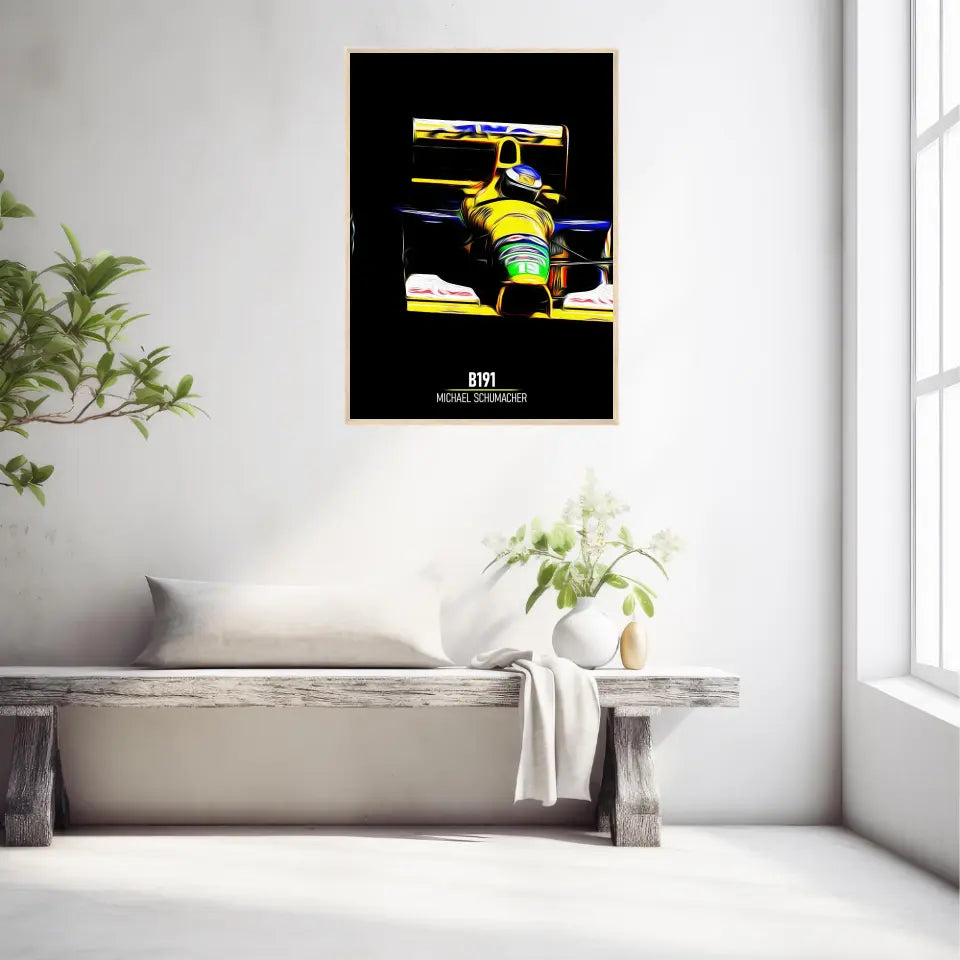 Affiche ou Tableau Benetton B191 Michael Schumacher Formule 1