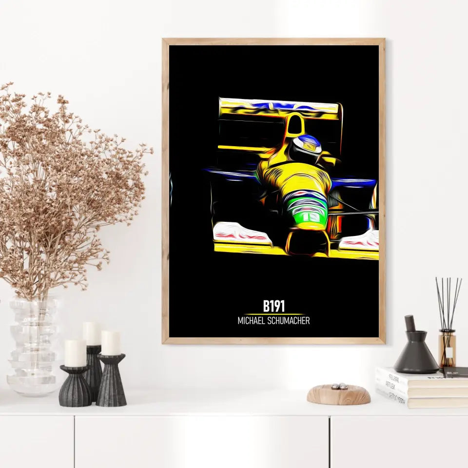Affiche ou Tableau Benetton B191 Michael Schumacher Formule 1