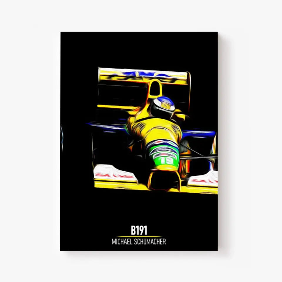 Affiche ou Tableau Benetton B191 Michael Schumacher Formule 1