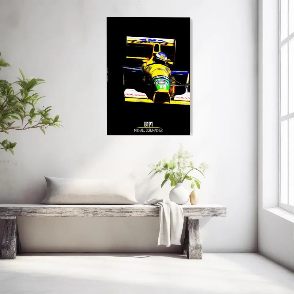 Affiche ou Tableau Benetton B191 Michael Schumacher Formule 1