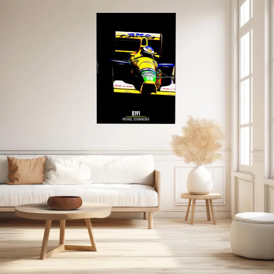 Affiche ou Tableau Benetton B191 Michael Schumacher Formule 1