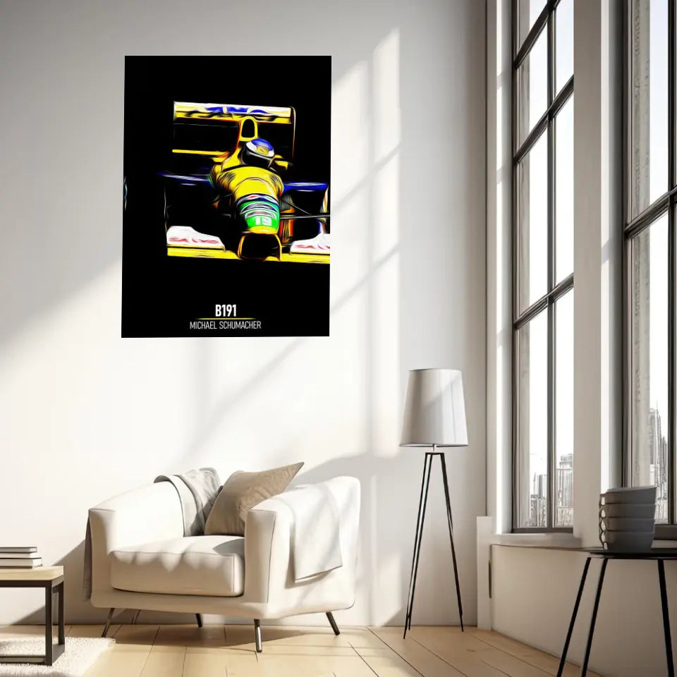Affiche ou Tableau Benetton B191 Michael Schumacher Formule 1