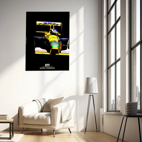 Affiche ou Tableau Benetton B191 Michael Schumacher Formule 1