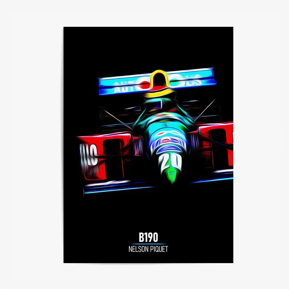 Affiche ou Tableau Benetton B190 Nelson Piquet Formule 1