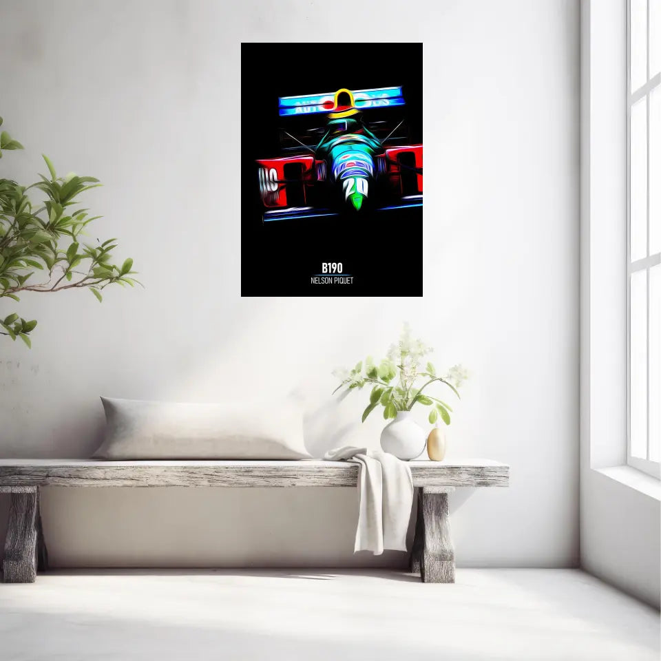 Affiche ou Tableau Benetton B190 Nelson Piquet Formule 1