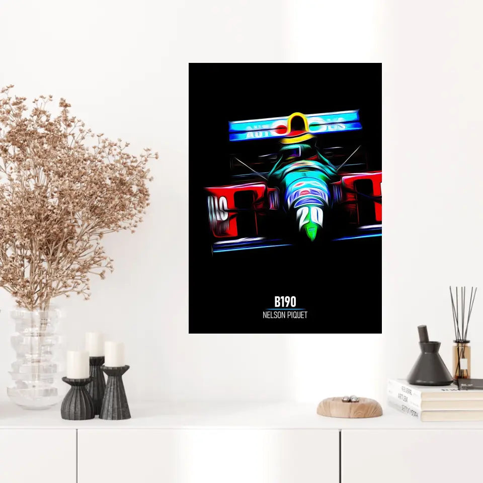 Affiche ou Tableau Benetton B190 Nelson Piquet Formule 1