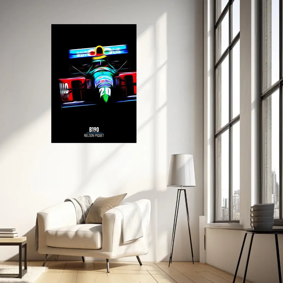 Affiche ou Tableau Benetton B190 Nelson Piquet Formule 1