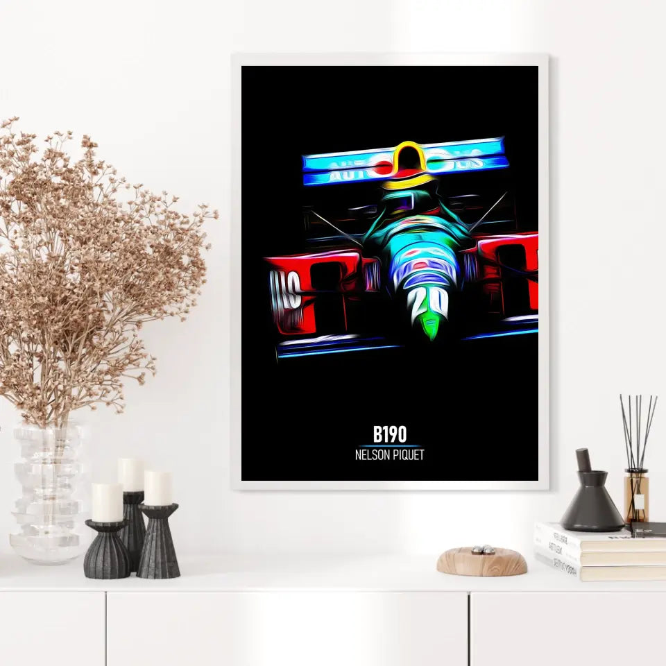 Affiche ou Tableau Benetton B190 Nelson Piquet Formule 1