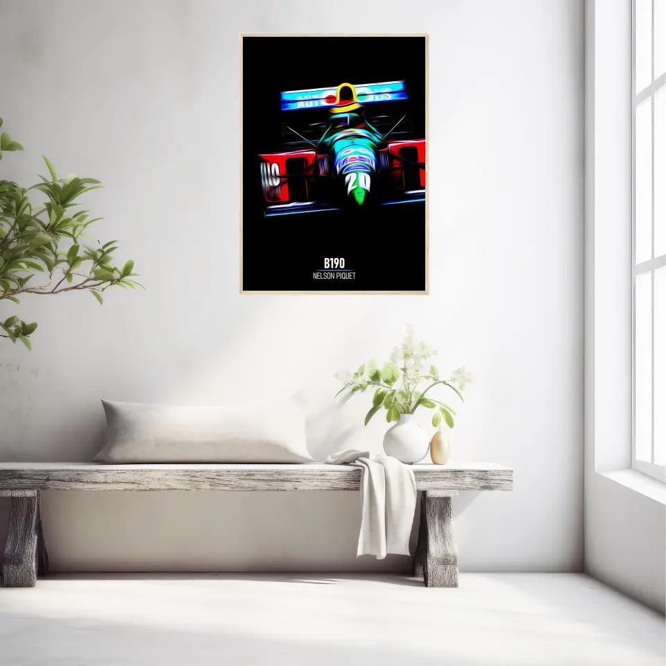 Affiche ou Tableau Benetton B190 Nelson Piquet Formule 1