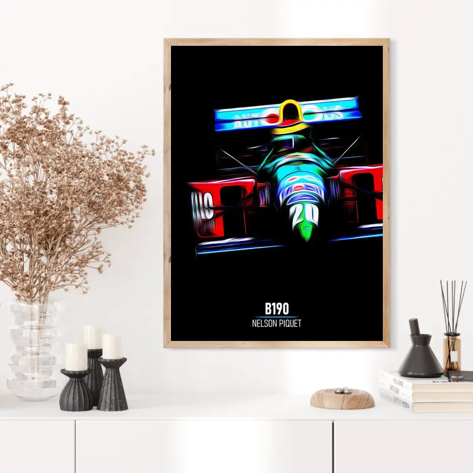 Affiche ou Tableau Benetton B190 Nelson Piquet Formule 1