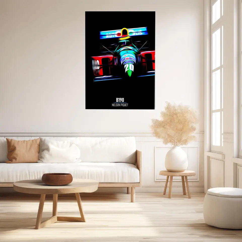 Affiche ou Tableau Benetton B190 Nelson Piquet Formule 1