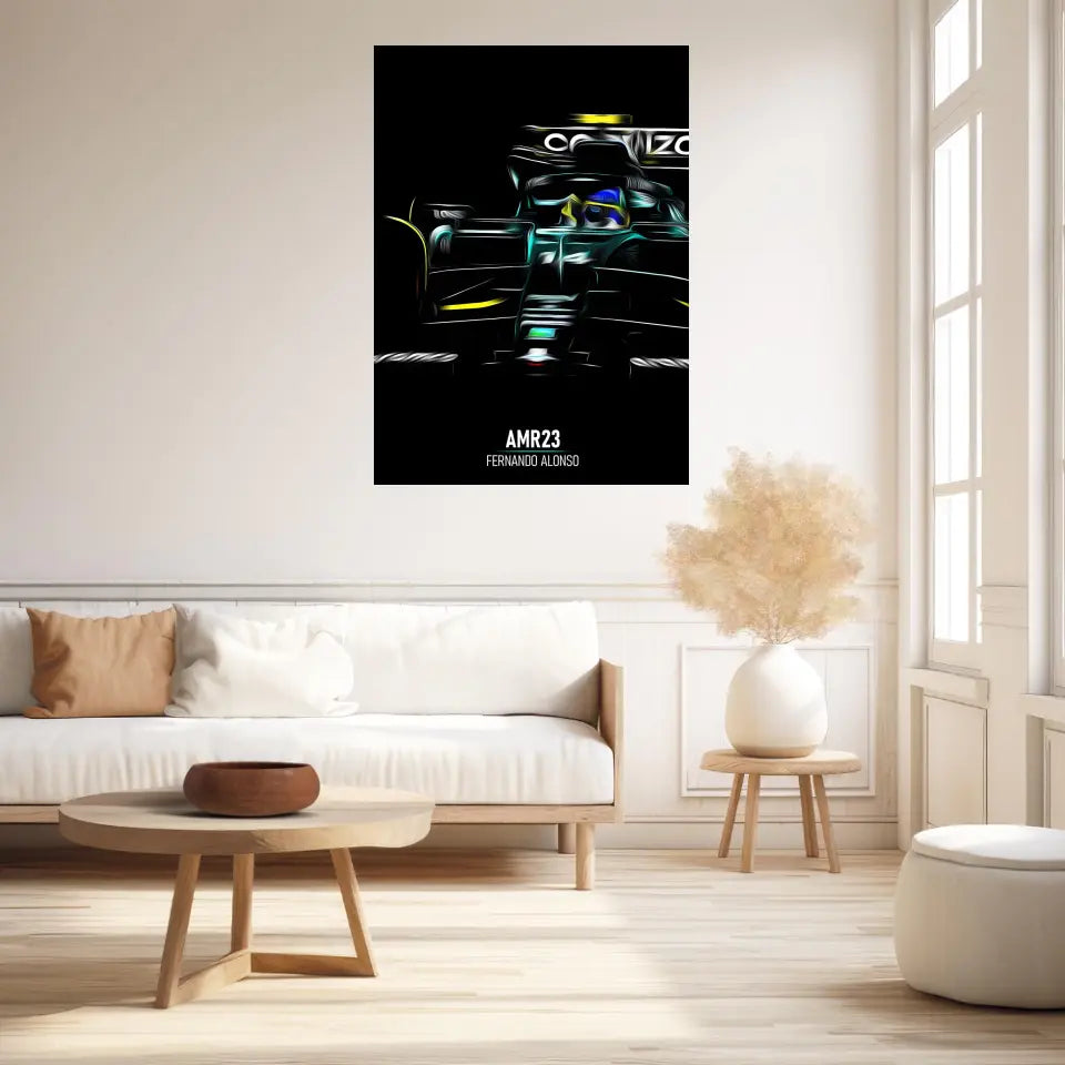 Affiche ou Tableau Aston Martin AMR23 Fernando Alonso Formule 1