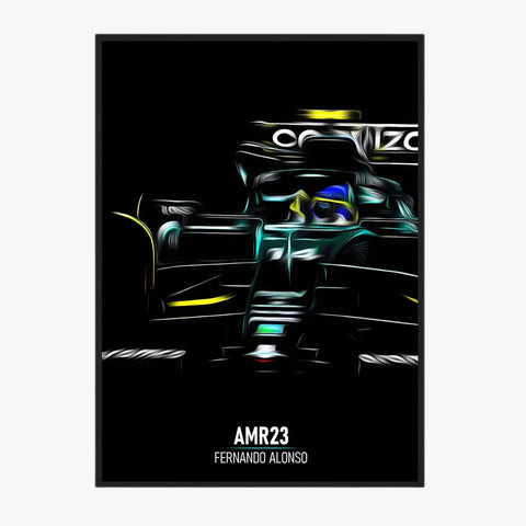 Affiche ou Tableau Aston Martin AMR23 Fernando Alonso Formule 1
