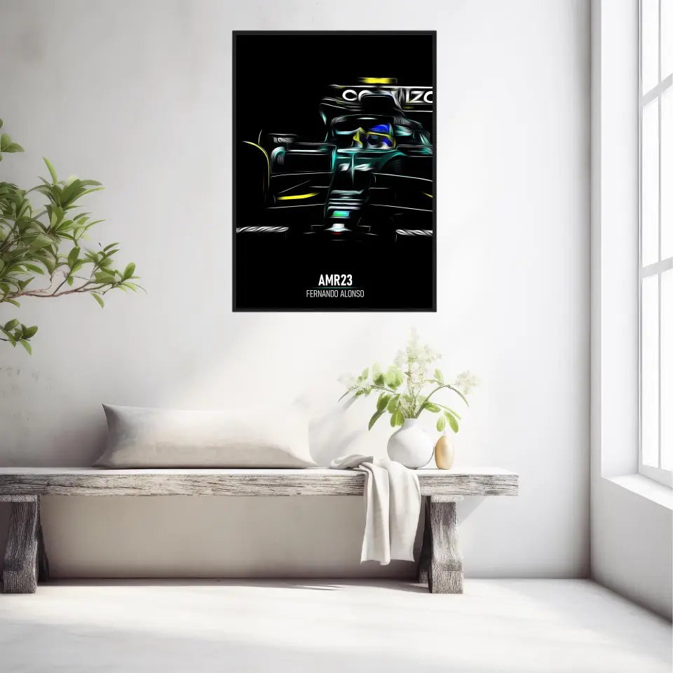 Affiche ou Tableau Aston Martin AMR23 Fernando Alonso Formule 1