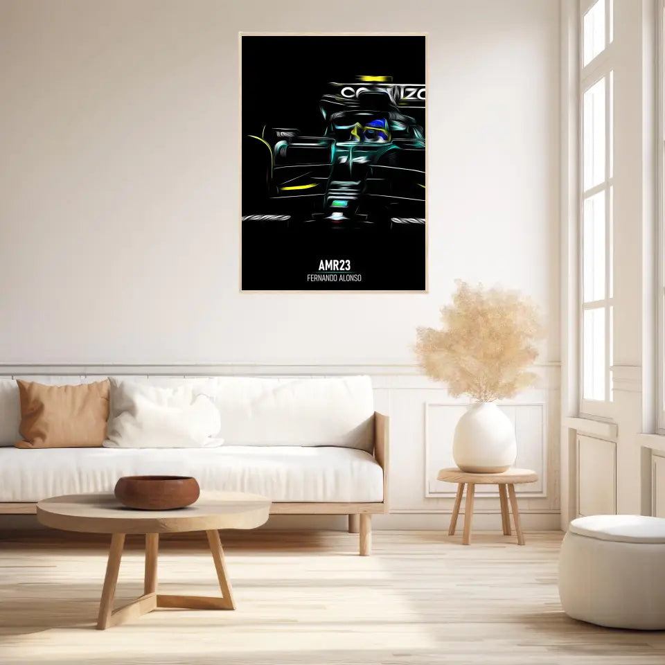 Affiche ou Tableau Aston Martin AMR23 Fernando Alonso Formule 1