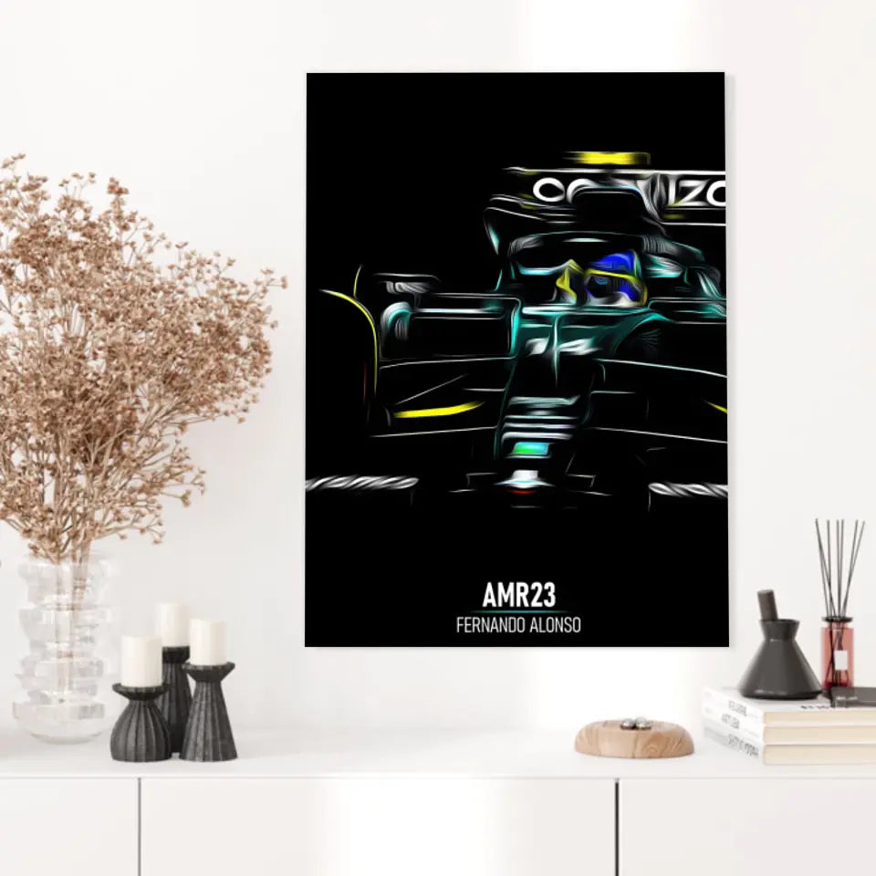 Affiche ou Tableau Aston Martin AMR23 Fernando Alonso Formule 1
