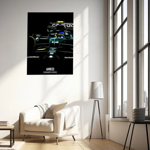 Affiche ou Tableau Aston Martin AMR23 Fernando Alonso Formule 1
