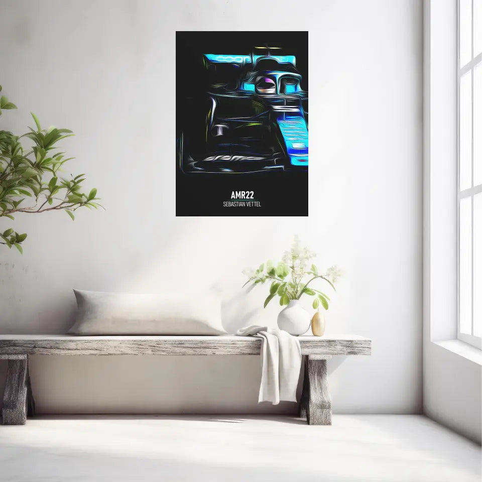 Affiche ou Tableau Aston Martin AMR22 Sebastian Vettel Formule 1