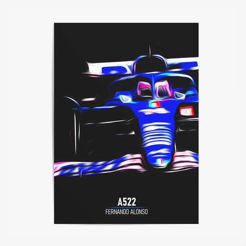 Affiche ou Tableau Alpine A522 Fernando Alonso Formule 1