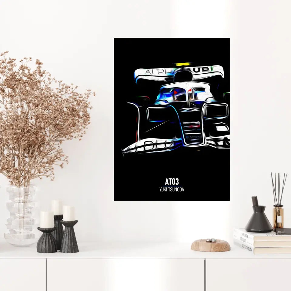 Affiche ou Tableau Alpha Tauri AT03 Yuki Tsunoda Formule 1