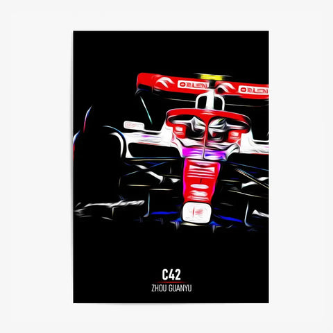 Affiche ou Tableau Alfa Romeo C42 Zhou Guanyu Formule 1