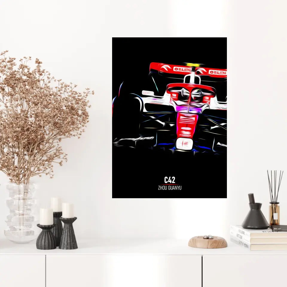 Affiche ou Tableau Alfa Romeo C42 Zhou Guanyu Formule 1