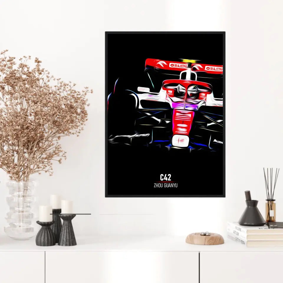 Affiche ou Tableau Alfa Romeo C42 Zhou Guanyu Formule 1