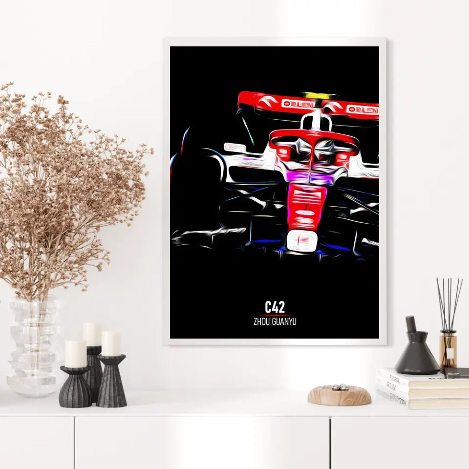 Affiche ou Tableau Alfa Romeo C42 Zhou Guanyu Formule 1