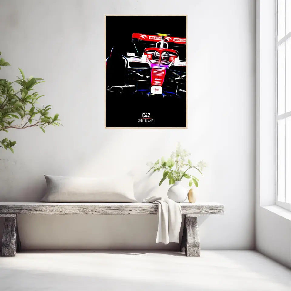 Affiche ou Tableau Alfa Romeo C42 Zhou Guanyu Formule 1
