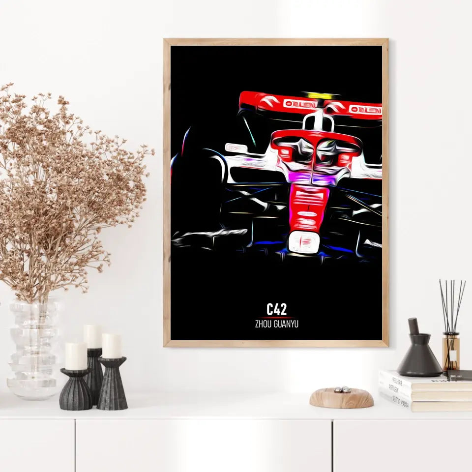 Affiche ou Tableau Alfa Romeo C42 Zhou Guanyu Formule 1