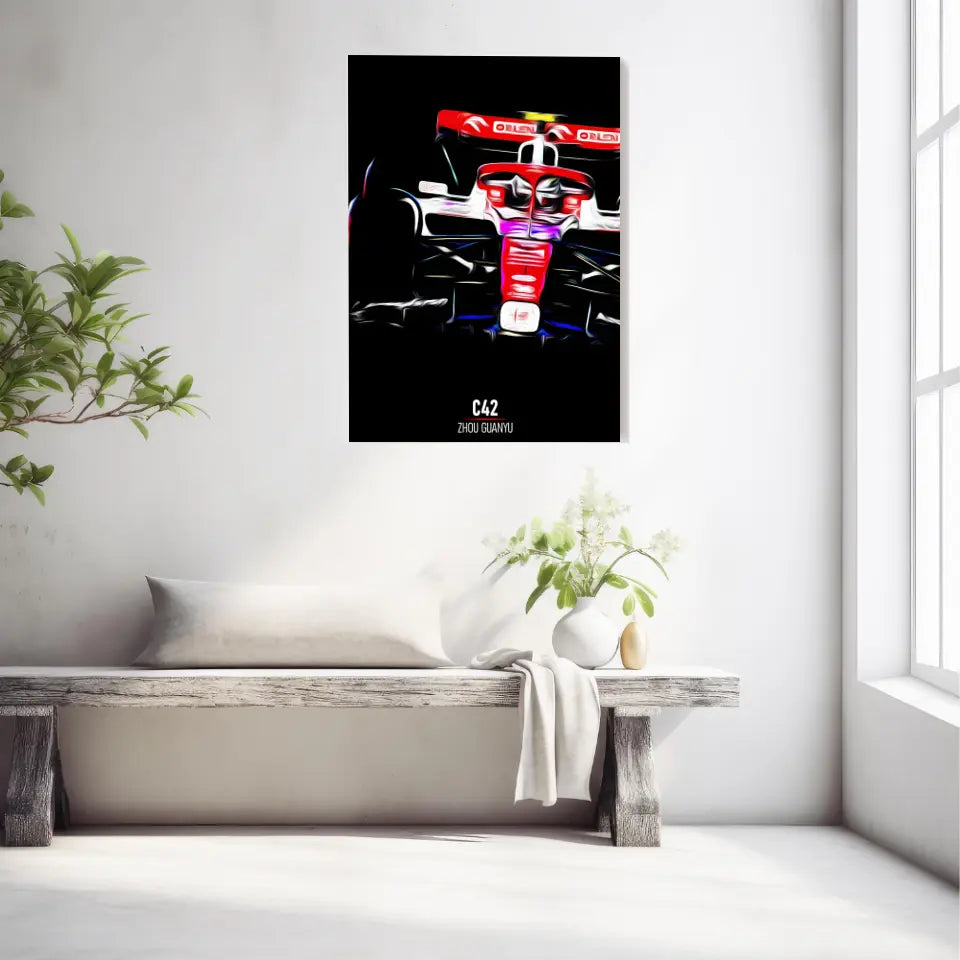 Affiche ou Tableau Alfa Romeo C42 Zhou Guanyu Formule 1