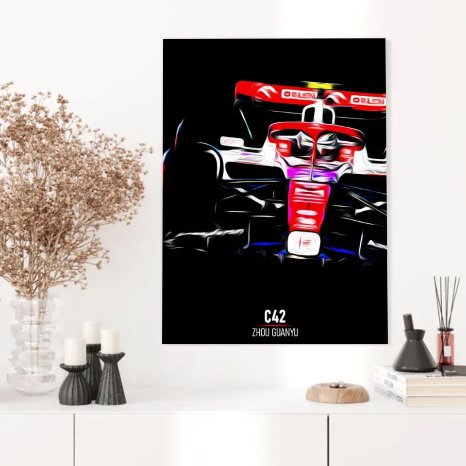 Affiche ou Tableau Alfa Romeo C42 Zhou Guanyu Formule 1