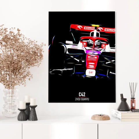 Affiche ou Tableau Alfa Romeo C42 Zhou Guanyu Formule 1