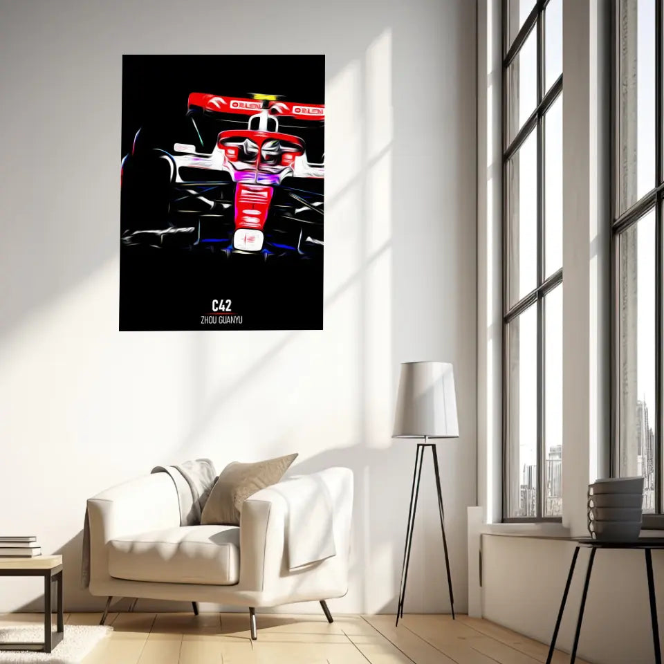 Affiche ou Tableau Alfa Romeo C42 Zhou Guanyu Formule 1