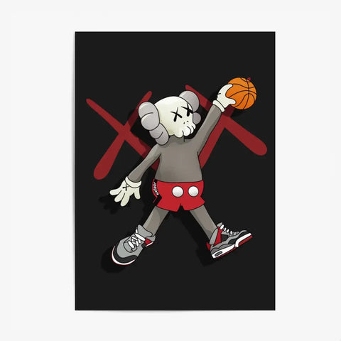Affiche et Tableau Moderne Kaws basketball Jordan