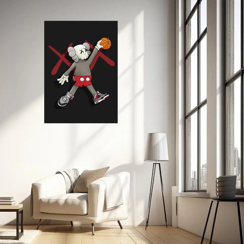 Affiche et Tableau Moderne Kaws basketball Jordan