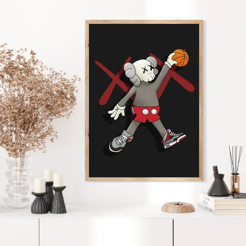 Affiche et Tableau Moderne Kaws basketball Jordan