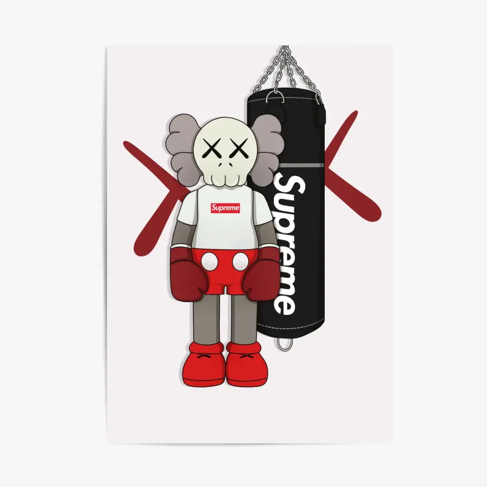 Affiche et Tableau Moderne KAWS Boxe Suprême