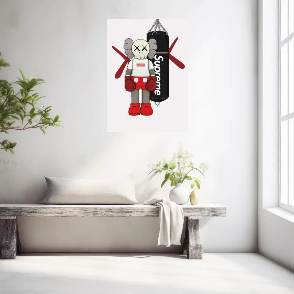 Affiche et Tableau Moderne KAWS Boxe Suprême
