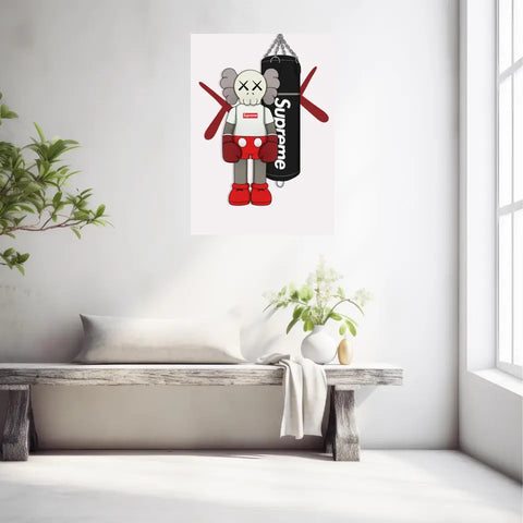 Affiche et Tableau Moderne KAWS Boxe Suprême