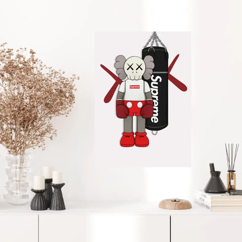 Affiche et Tableau Moderne KAWS Boxe Suprême