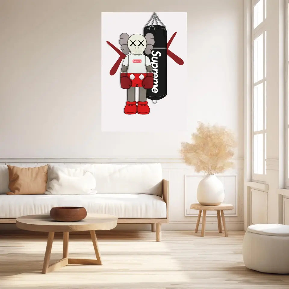 Affiche et Tableau Moderne KAWS Boxe Suprême
