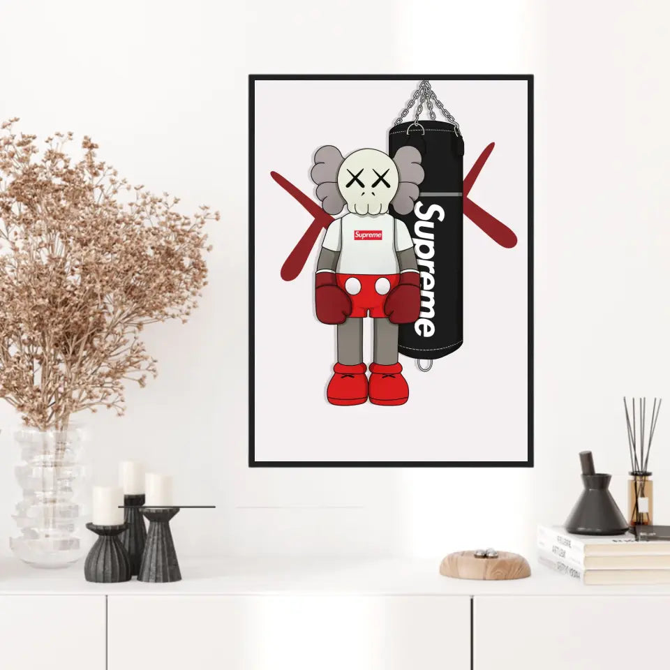 Affiche et Tableau Moderne KAWS Boxe Suprême