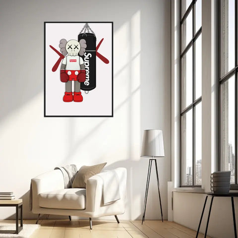Affiche et Tableau Moderne KAWS Boxe Suprême