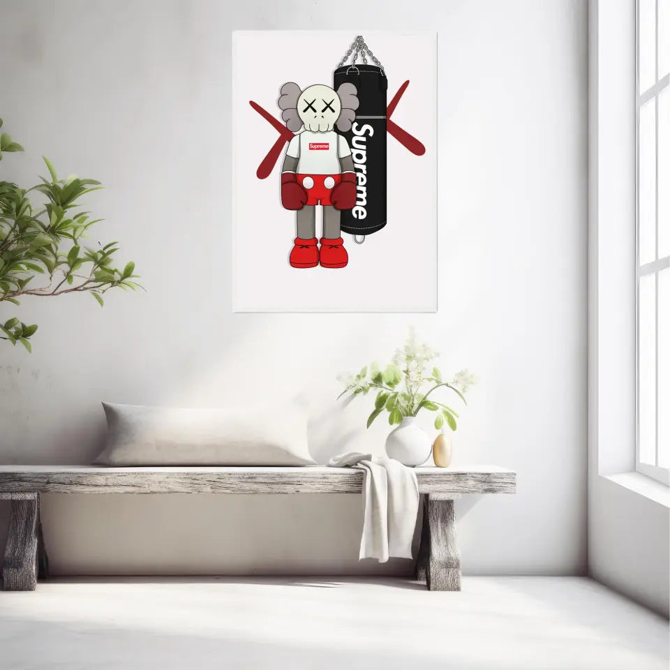 Affiche et Tableau Moderne KAWS Boxe Suprême