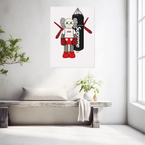 Affiche et Tableau Moderne KAWS Boxe Suprême