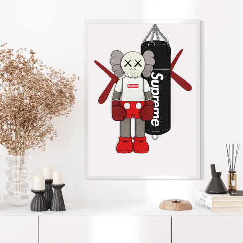 Affiche et Tableau Moderne KAWS Boxe Suprême